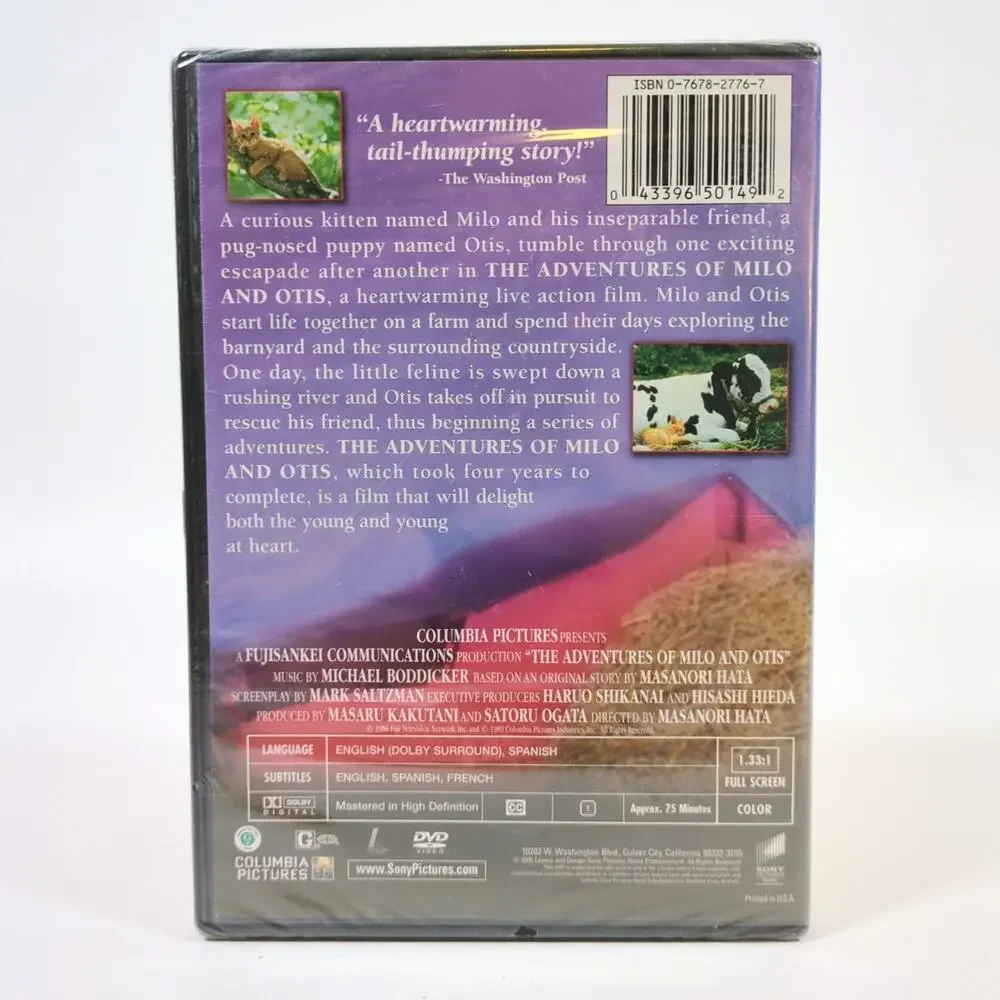 Adventures of Milo and Otis DVD 2005 Full Screen Family Film G Brand New Sealed